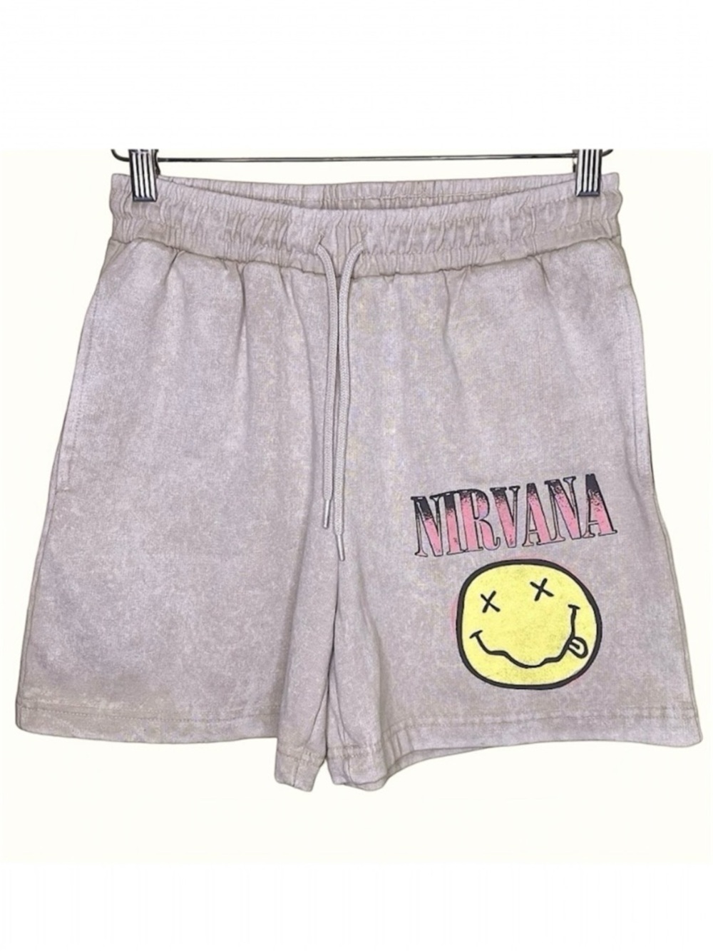Nirvana Smiley Face Graphic Men’s Sweat Shorts Y2k Nwot Size S